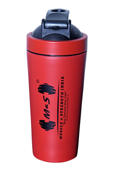 Muscle & Strength India Stainless Steel Shaker Bottle 739 ml - India's Leading Genuine Supplement Retailer