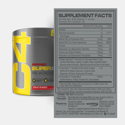 Cellucor C4 Ripped SuperSport™ Pre Workout Powder Fruit Punch