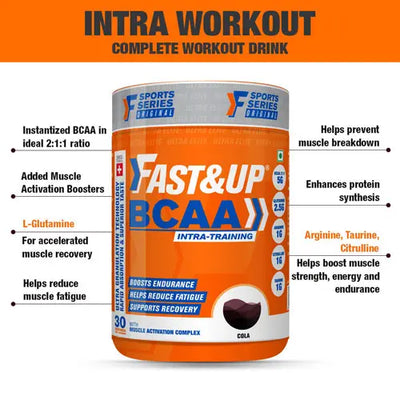 Fast&Up BCAA - Jar of 30 servings-Muscle Activation Boosters - Muscle & Strength India - India's Leading Genuine Supplement Retailer